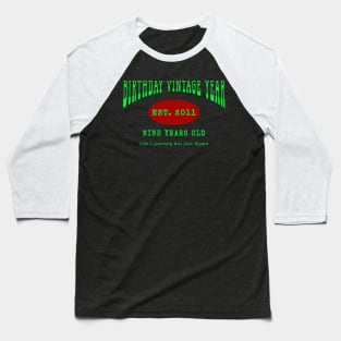 Birthday Vintage Year - Nine Years Old Baseball T-Shirt